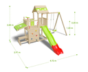 Aire de jeux bois 2,20 m SNACK XPRESSION - 12 enfants