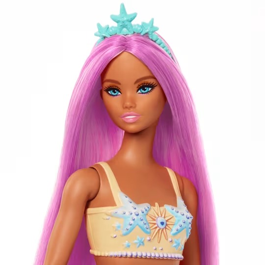 HRR05 - Barbie - Poupées Sirènes avec Cheveux et Nageoire Colorés et Serre-Tête