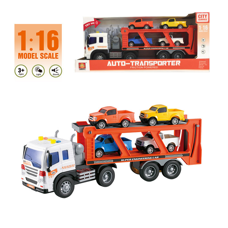Camion transporteur+Véhicule Miniature avec son et lumière WY572A