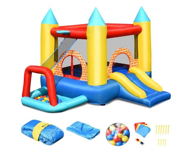 Château Gonflable 4 en 1 30 Ballons -300x280x210cm 991141