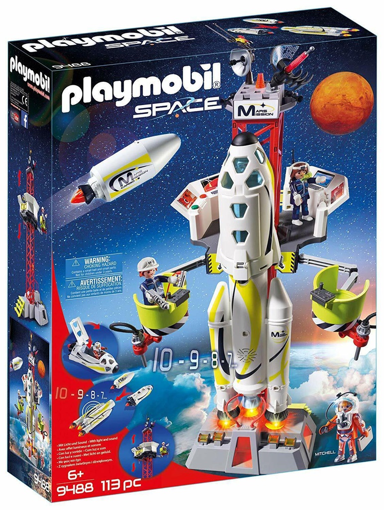 Fusée Mars avec plateforme de lancement-playmobil