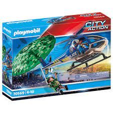 Playmobil - Hélicoptère de police et parachutiste