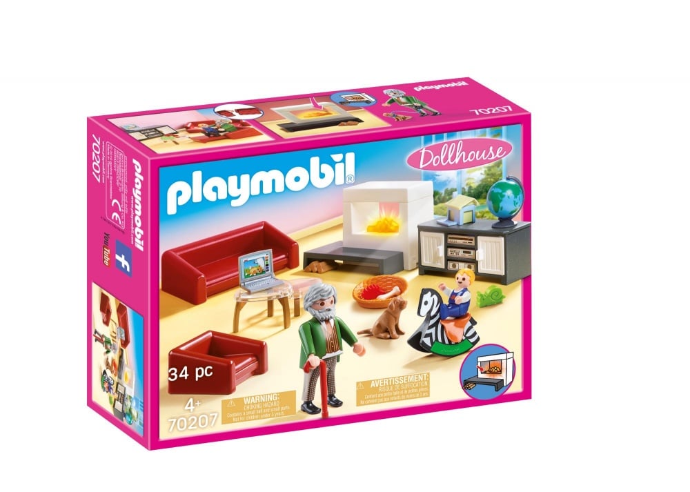 Playmobil-Doll house-Salon avec cheminée 70207