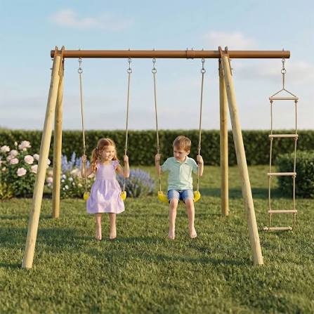 Portique bois poutre métal 1,90 m Techwood Premium PIKI J-16380P10