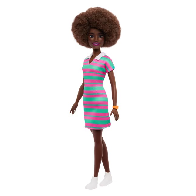 Barbie Poupée Fashionistas Robe À Col À Rayures JJN60