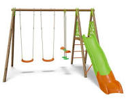 [j-18624P4B] Balançoire en bois - AKEO 2,30 m