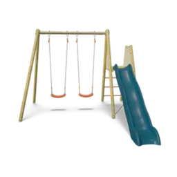 [J-18421P4] Trigano - 2 Balançoires Harmonie Billy avec Toboggan 2m63 J-18421P4
